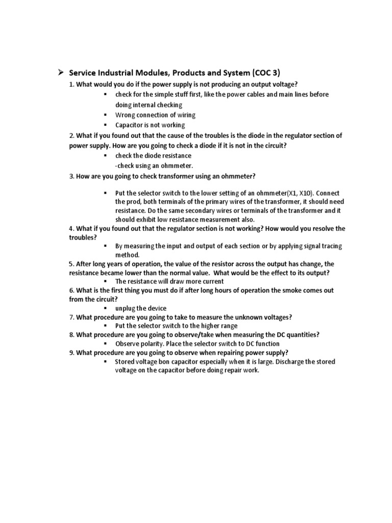 EPAS Prospective Question PDF Power Supply Soldering