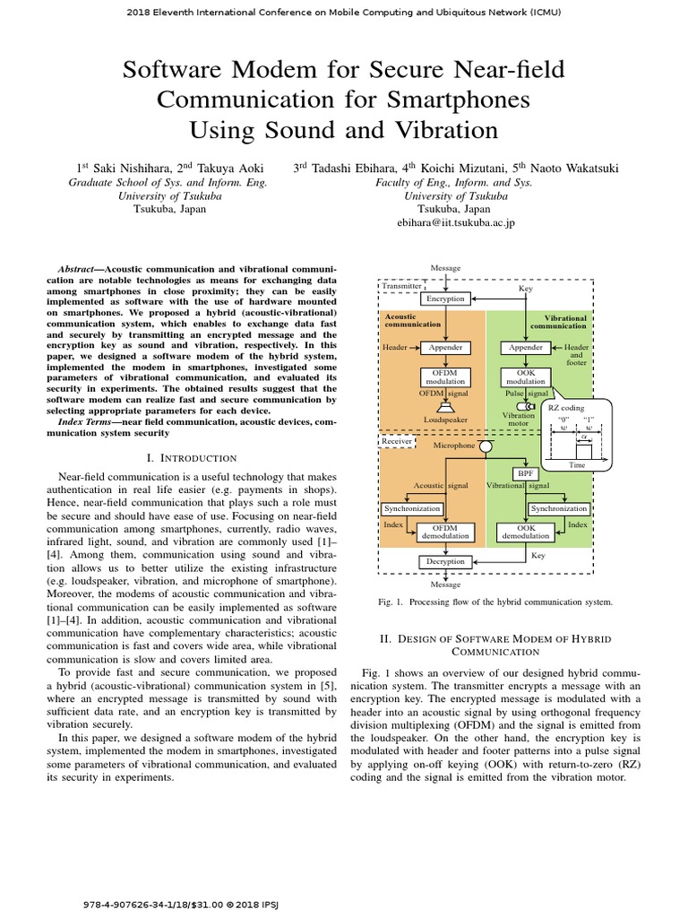 Software Modem For Secure Near-Field Communication For Smartphones ...