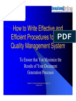 ComplianceOnline - How To Write Effective and Efficient Procedures.
