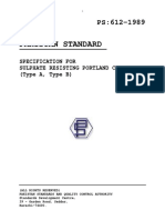 Sulphate Resisting Portland Cement Ps612