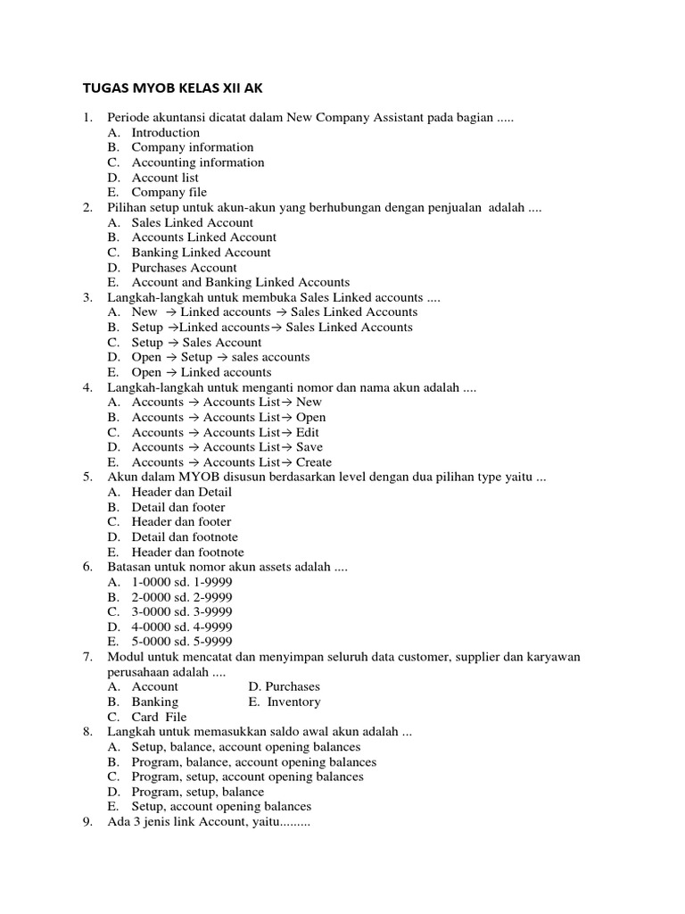 Soal Komputer Akuntansi Xii Ak Br