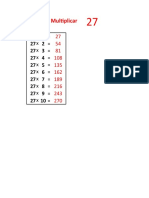 Tabla de Multiplicar Por 27