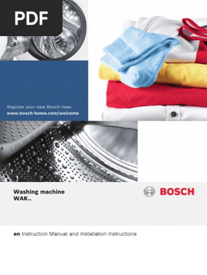 Bosch Wak24162au 7kg Front Load Washing Machine User Manual Ac