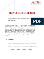 Argyle Language Test Skills Assessment