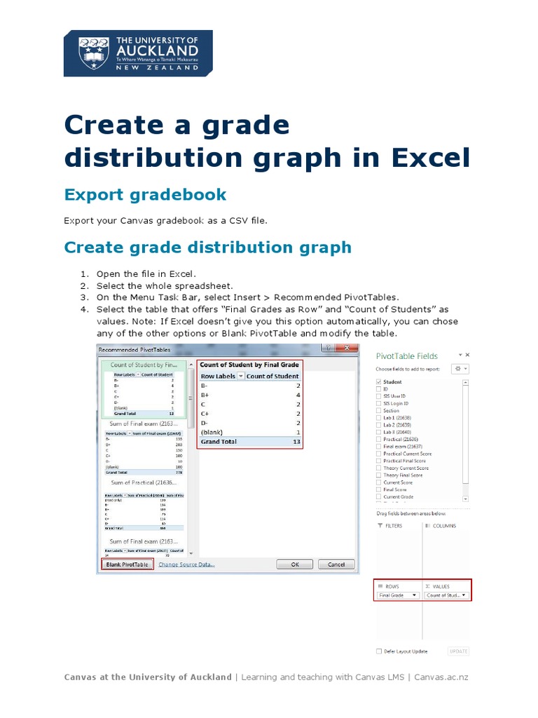 Create A Grade Distribution Graph in Excel 1ou12l1 PDF