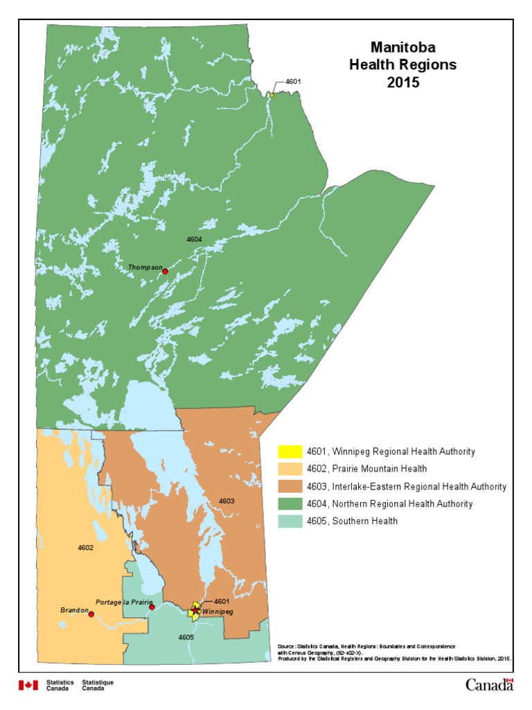 Manitoba Health Regions, 2015