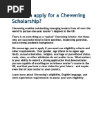 Chevening Scholarships 1