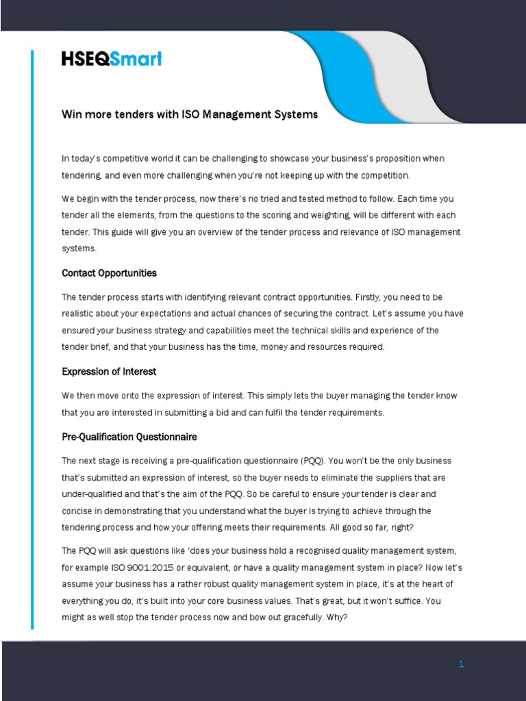 Boost Tender Success with ISO Standards | PDF | Risk Management ...