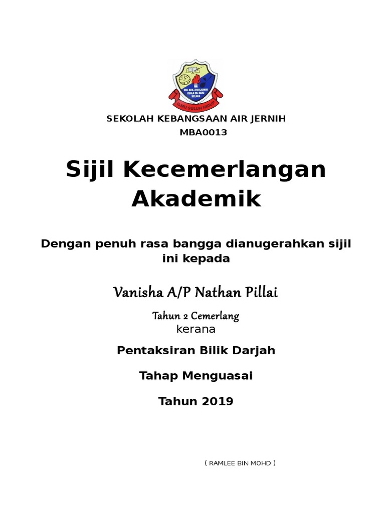 Contoh Sijil Pbd