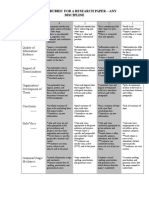 Title Defense SHS Rubric 2020