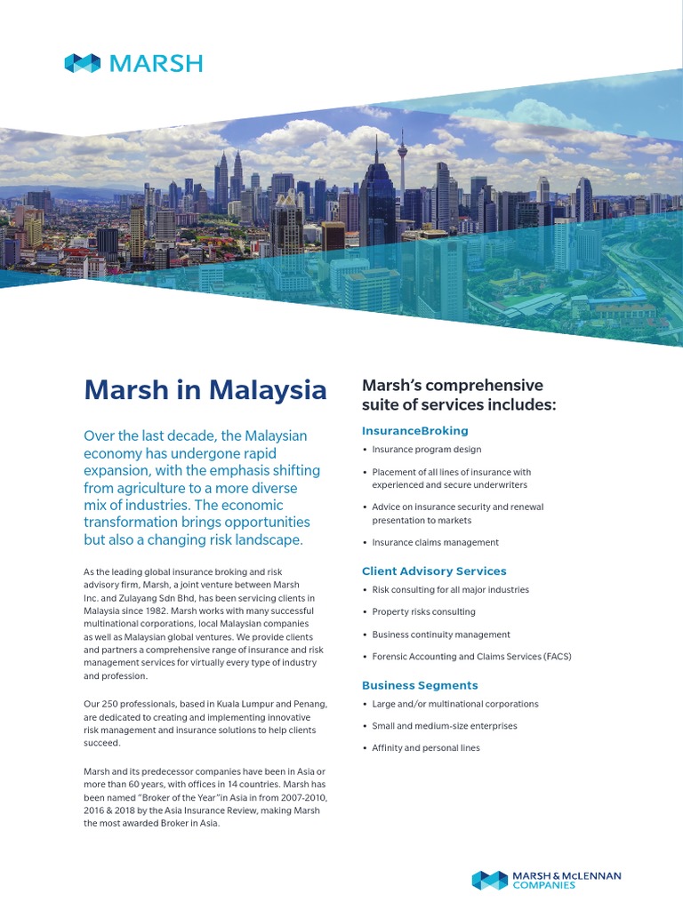 Marsh Malaysia Profile | PDF | Risk Management | Insurance
