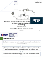 EN-1207-302 - Simulation of Syngas Production Through Plasma Gasification From Indonesia's Low-Grade Coal As A New Energy