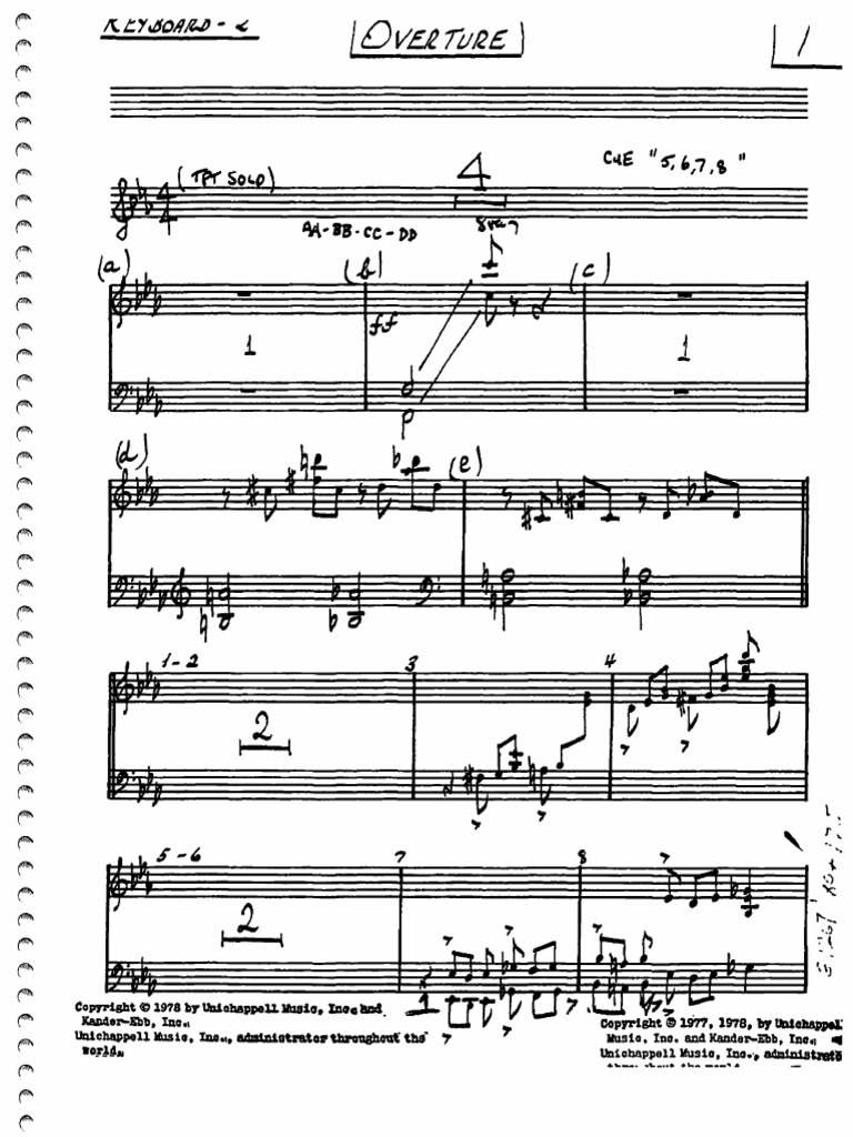 Chicago OvertureAll That Jazz Keyboard 2 PDF