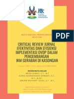 Critical Review Efektivitas Dan Efisiensi Implementasi OVOP Dalam Pengembangan IKM Gerabah Di Kasongan