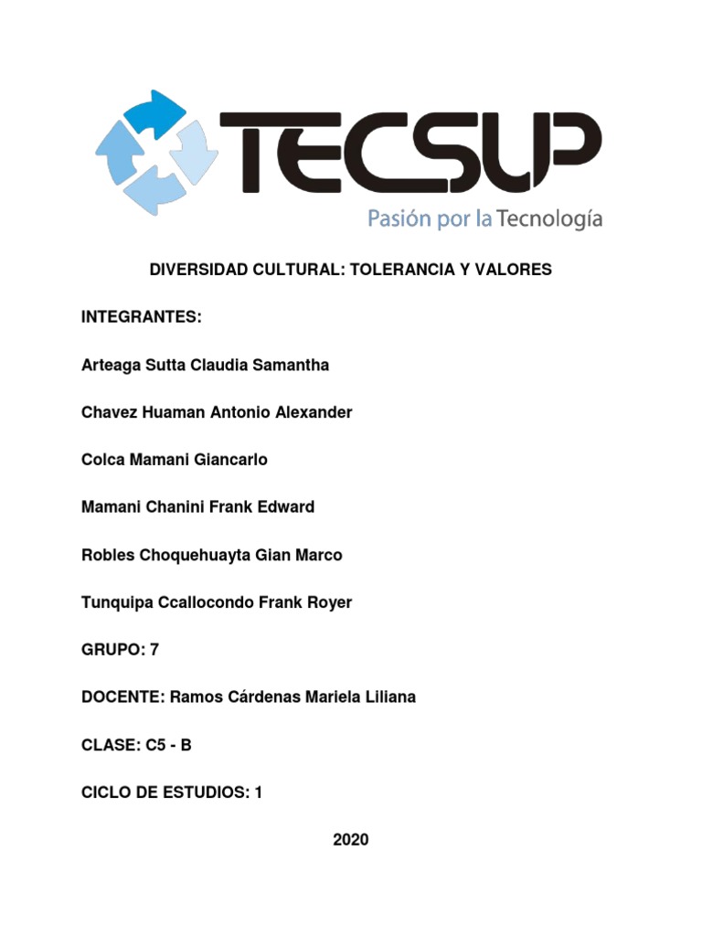 Tolerancia y Valores en Diversidad Cultural | PDF | Diversidad cultural ...
