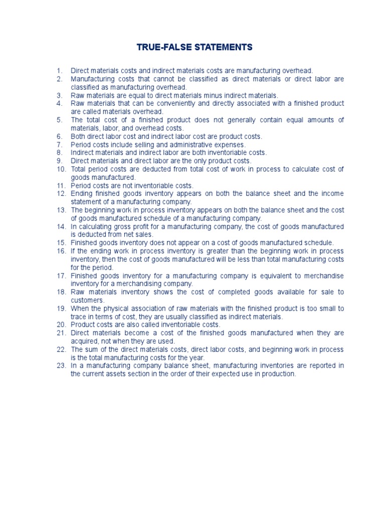 Manufacturing - Quiz Weygant | PDF | Cost Of Goods Sold | Inventory