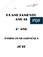 Planejamento Anual 4º Ano Ensino Fundamental I