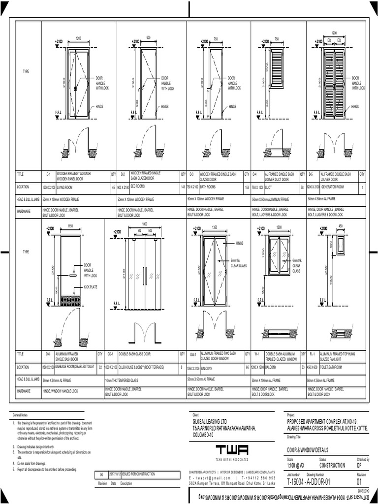 Door and Window Details for Construction | PDF | Door | Window
