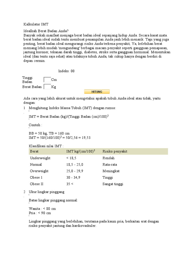 Rumus Imt Pada Ibu Hamil Edukasi Lif Co Id