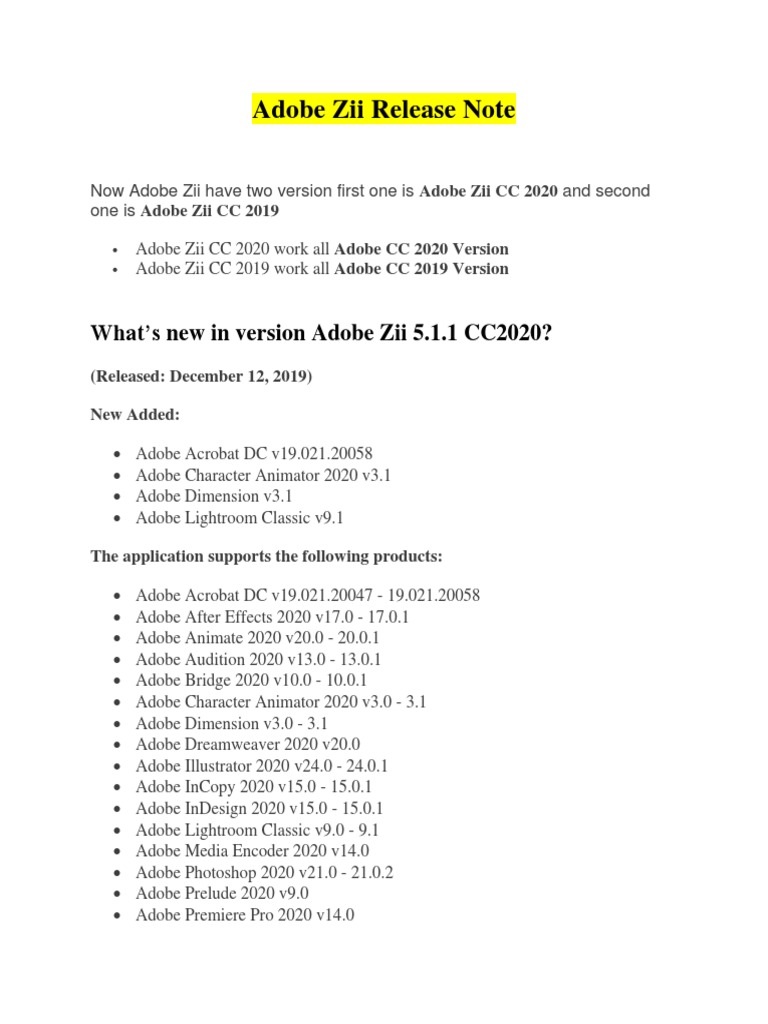 Adobe Zii Cc 2019