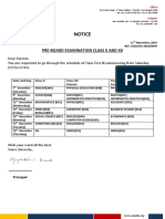 Pre-Board Notice For X and XII