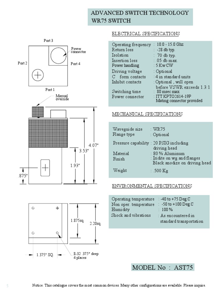 AST Waveguide Switch 1 1 PDF | PDF | Switch | Amplifier