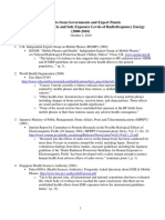 Statements from Governments and Expert Panels Concerning Health Effects and Safe Exposure Levels of Radiofrequency Energy