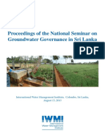 Proceedings of The National Seminar On Groundwater Governance in Sri Lanka