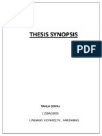 Thesis Synopisis - Tanuj Goyal (15bac009)