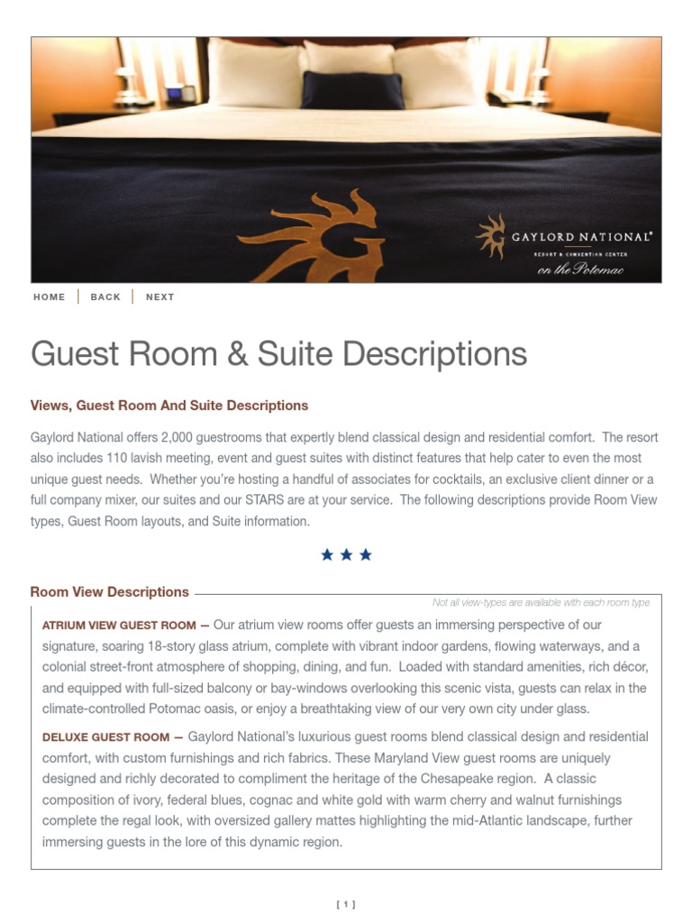 Gaylord National Guest Room and Suite Layouts PDF Room Bedroom