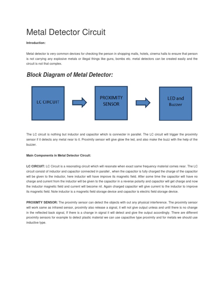 DIY Metal Detector A Simple Circuit for Detecting Metals Using an LC Circuit Diagram
