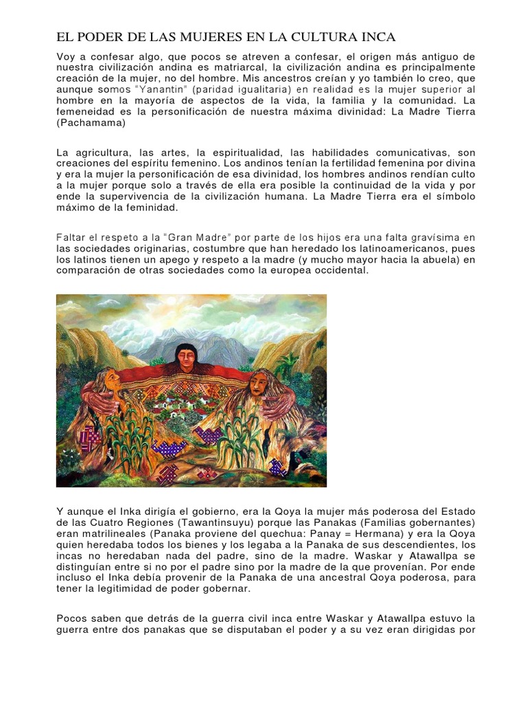 El Poder de la Mujer Incaica | PDF | Imperio Inca