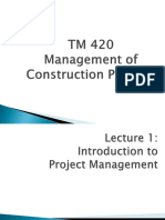 Lecture 1 Introduction To Project Management PDF