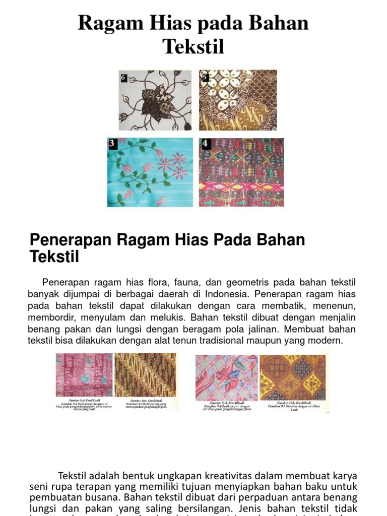 Ragam Hias Pada Bahan Tekstil Pptx