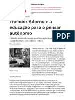 Theodor Adorno e a educação para o pensar autônomo