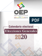 Calendario Electoral Bolivia 2020
