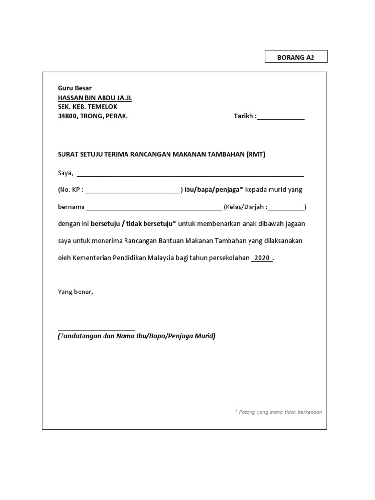 Borang A2 Rmt Pdf
