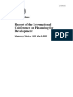 Report of the International Conference on Financing for Development Monterrey, Mexico, 18-22 March 2002| Ron Nechemia