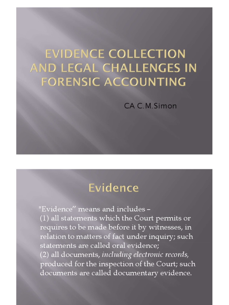 Forensic Accounting: Evidence Challenges | PDF | Random Access Memory ...