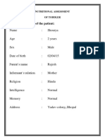 Nutritional Assessment Toddler