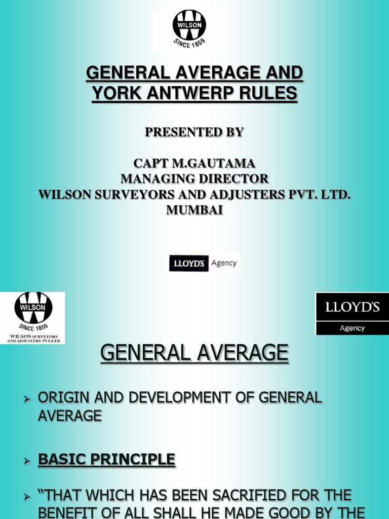 Ga & York Antwerp Rules PDF Government Transport