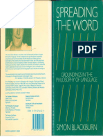 Simon Blackburn - Spreading The Word - Groundings in The Philosophy of Language-Oxford University Press UK - Reprint Edition (1984)