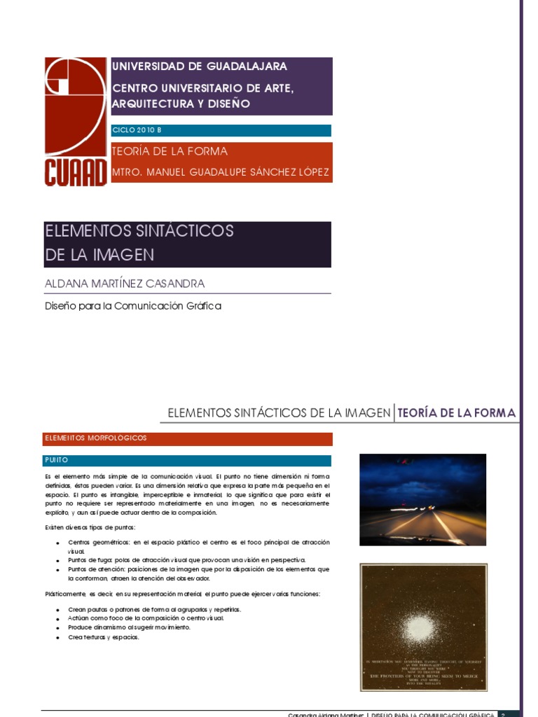 Elementos morfológicos y sintácticos de la imagen Color