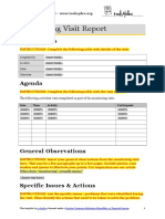 Monitoring Visit Report Template