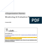 Monitoring and Evaluation ME Plan Template Multiple Projects