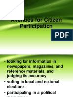 Avenues For Citizen Participation 2