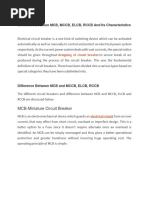 Difference Between MCB, MCCB, ELCB, RCCB and Its Characteristics