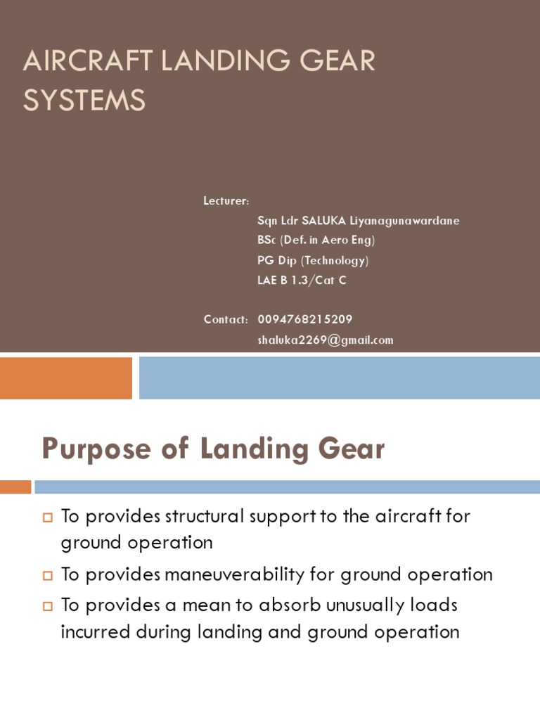 Aircraft Landing Gear System 1 Pdf Pdf Landing Gear Brake