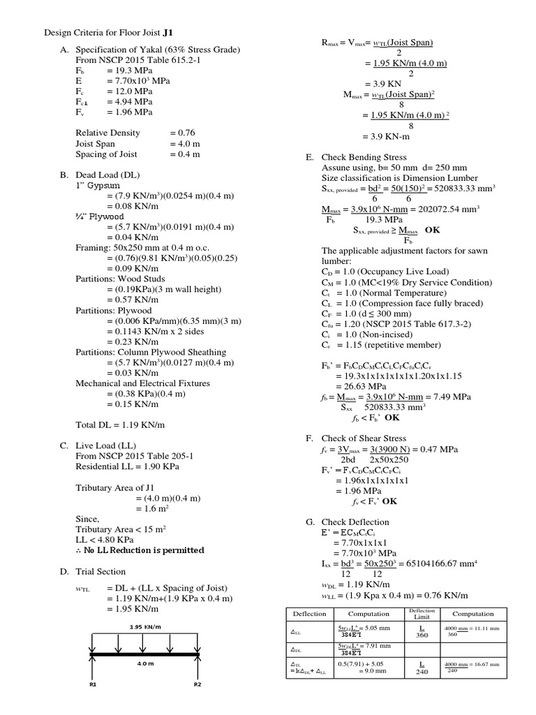 Floor Joist Design and Specifications | PDF | Lumber | Architectural Design