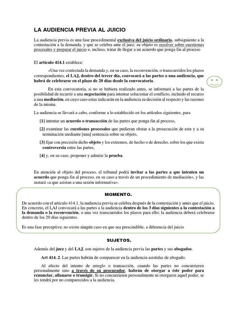 La Audiencia Previa Al Juicio | PDF | Res Judicata | Sentencia (ley)